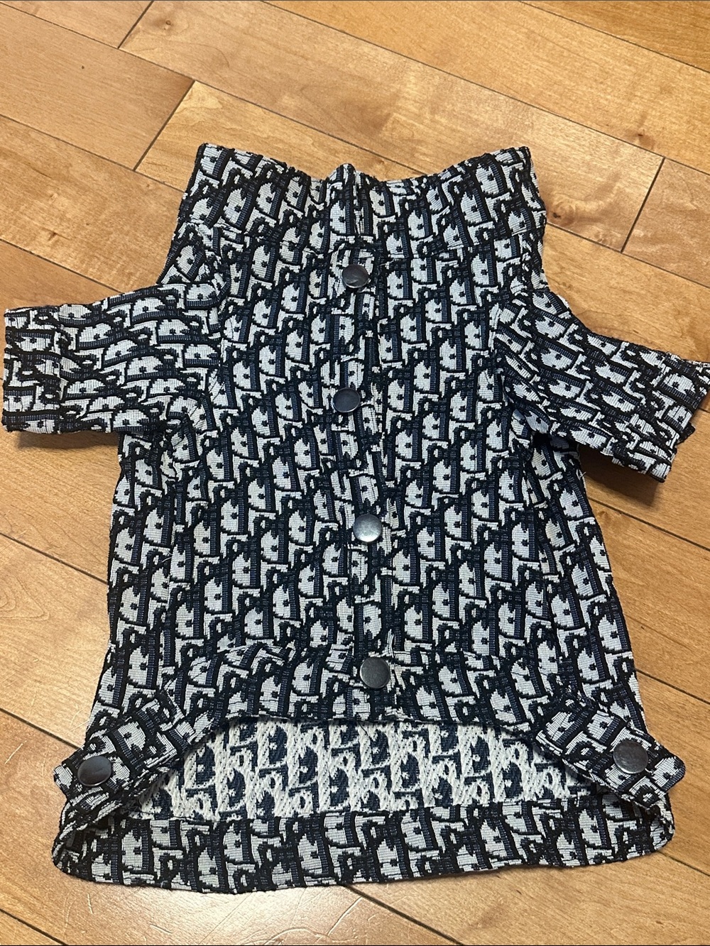 Designer Monogram Button-Up Dog Jacket